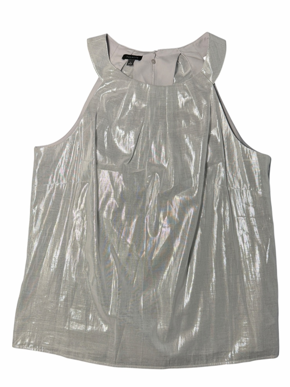 Talbots Metallic Silver Halter Top, size 8